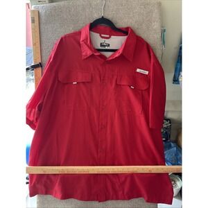 Habit Men's Short Sleeve Red 40+ UPF Quick Dry River Shirt Men's Size 3XL